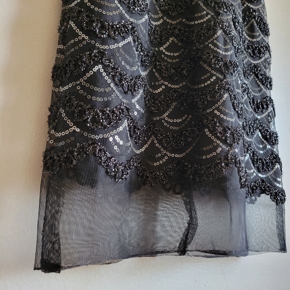 TFNC London Petite High Neck Mini Scallop Sequin Dress - Picture 10 of 11